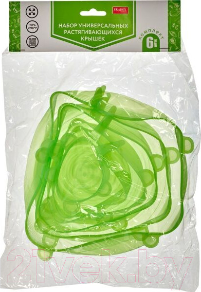 Изображение товара Набор крышек силиконовых Bradex TK 0577 (6шт, зеленый)