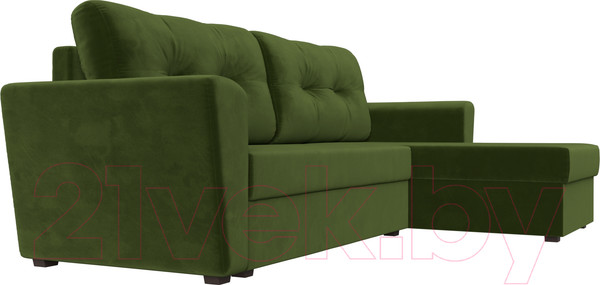 Изображение товара Диван угловой Лига Диванов Амстердам Лайт правый (микровельвет зеленый)