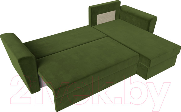 Изображение товара Диван угловой Лига Диванов Амстердам Лайт правый (микровельвет зеленый)