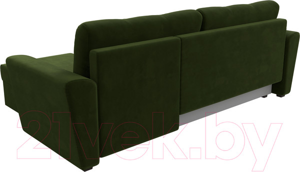 Изображение товара Диван угловой Лига Диванов Амстердам Лайт правый (микровельвет зеленый)