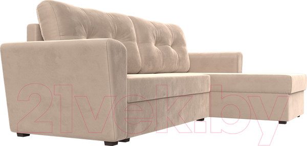 Изображение товара Диван угловой Лига Диванов Амстердам Лайт правый (велюр бежевый)