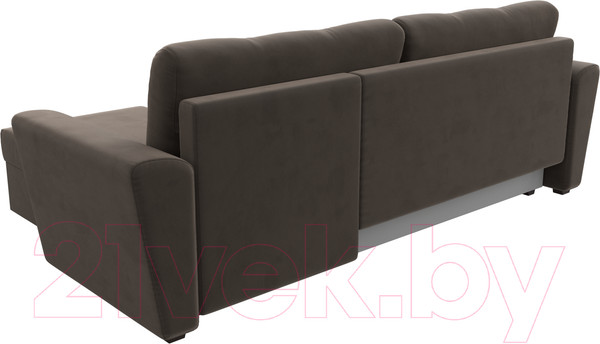 Изображение товара Диван угловой Лига Диванов Амстердам Лайт правый (велюр коричневый)