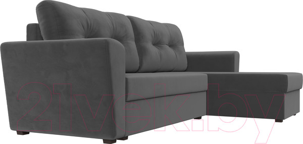 Изображение товара Диван угловой Лига Диванов Амстердам Лайт правый (велюр серый)
