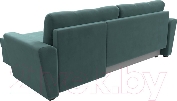 Изображение товара Диван угловой Лига Диванов Амстердам Лайт правый (велюр бирюзовый)