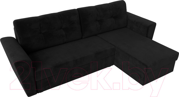 Изображение товара Диван угловой Лига Диванов Амстердам Лайт правый (велюр черный)
