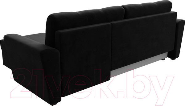 Изображение товара Диван угловой Лига Диванов Амстердам Лайт правый (велюр черный)