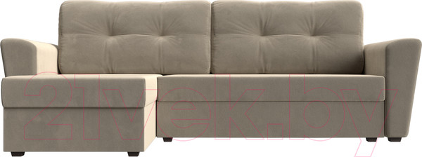 Изображение товара Диван угловой Лига Диванов Амстердам Лайт левый (микровельвет бежевый)