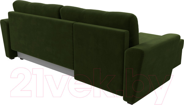 Изображение товара Диван угловой Лига Диванов Амстердам Лайт левый (микровельвет зеленый)