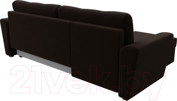 Изображение товара Диван угловой Лига Диванов Амстердам Лайт левый (микровельвет коричневый)