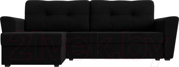 Изображение товара Диван угловой Лига Диванов Амстердам Лайт левый (микровельвет черный)