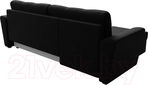 Изображение товара Диван угловой Лига Диванов Амстердам Лайт левый (микровельвет черный)