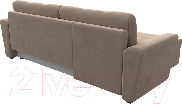 Изображение товара Диван угловой Лига Диванов Амстердам Лайт левый (велюр бежевый)