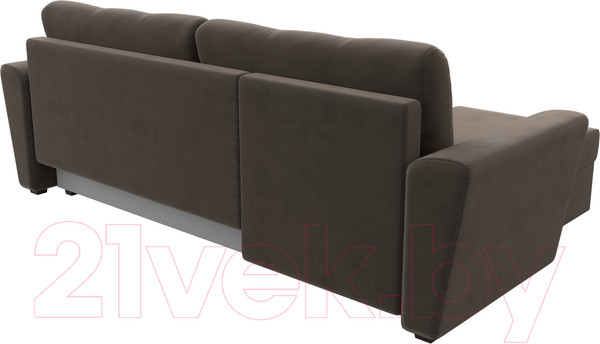 Изображение товара Диван угловой Лига Диванов Амстердам Лайт левый (велюр коричневый)