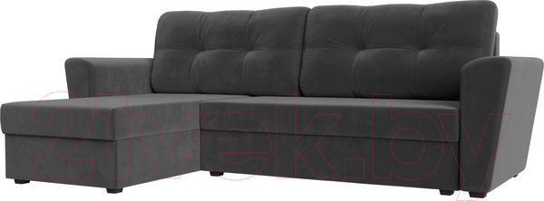 Изображение товара Диван угловой Лига Диванов Амстердам Лайт левый (велюр серый)