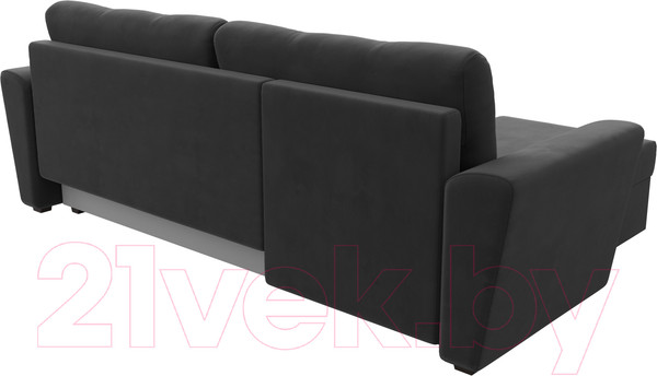 Изображение товара Диван угловой Лига Диванов Амстердам Лайт левый (велюр серый)