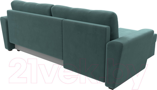 Изображение товара Диван угловой Лига Диванов Амстердам Лайт левый (велюр бирюзовый)