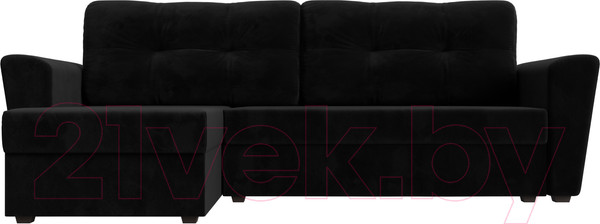 Изображение товара Диван угловой Лига Диванов Амстердам Лайт левый (велюр черный)