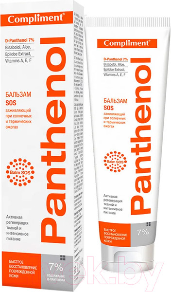 Изображение товара Бальзам для тела Compliment Panthenol SOS заживляющий при солнечных и термических ожогах (75мл)