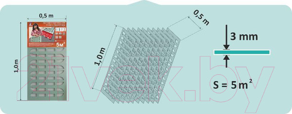 Изображение товара Подложка SOLID Termo Листовая с вырубкой 3мм, 1000x500 (5 м.кв.)