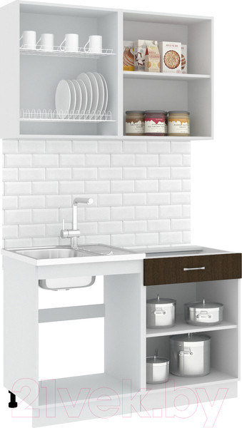Изображение товара Кухонный гарнитур Кортекс-мебель Корнелия Лира-лайт 1.2м без столешницы (дуб сонома/венге)