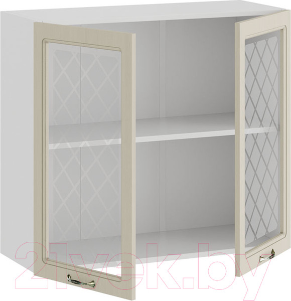 Изображение товара Шкаф навесной для кухни ТриЯ Бьянка 1В8С (белый/дуб ваниль)