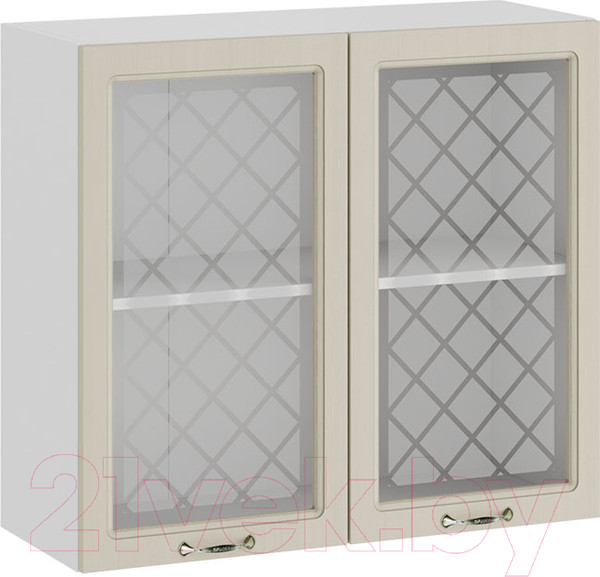 Изображение товара Шкаф навесной для кухни ТриЯ Бьянка 1В8С (белый/дуб ваниль)