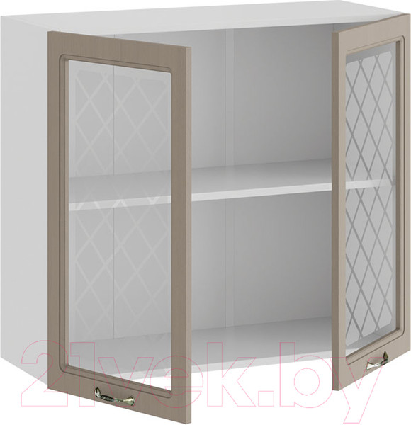 Изображение товара Шкаф навесной для кухни ТриЯ Бьянка 1В8С (белый/дуб кофе)