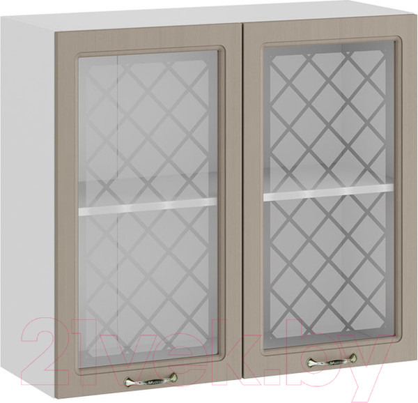 Изображение товара Шкаф навесной для кухни ТриЯ Бьянка 1В8С (белый/дуб кофе)