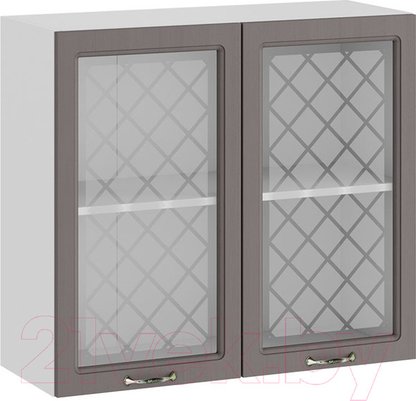 Изображение товара Шкаф навесной для кухни ТриЯ Бьянка 1В8С (белый/дуб серый)