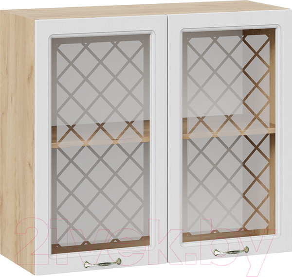 Изображение товара Шкаф навесной для кухни ТриЯ Бьянка 1В8С (дуб крафт золотой/дуб белый)