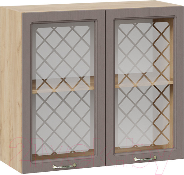 Изображение товара Шкаф навесной для кухни ТриЯ Бьянка 1В8С (дуб крафт золотой/дуб серый)