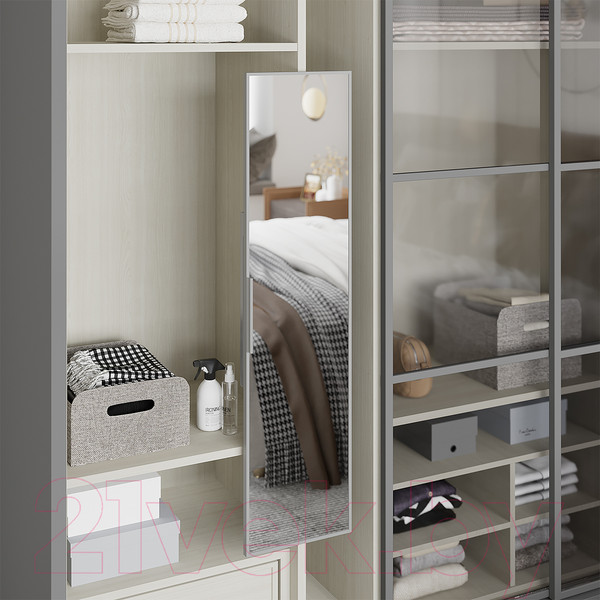 Изображение товара Зеркало для шкафа Starax S-6612-G (серый)