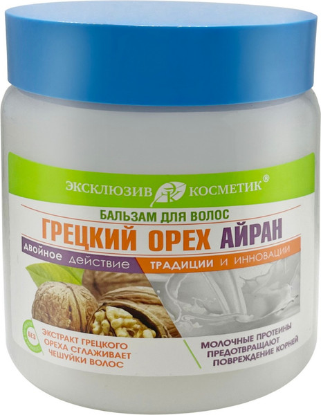 Изображение товара Бальзам для волос Эксклюзив косметик Грецкий орех айран (500г)