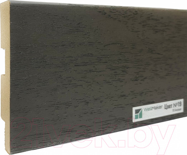 Изображение товара Плинтус WellMaker МДФ НМ-1780 80x16 (2.8м, антрацит 19)