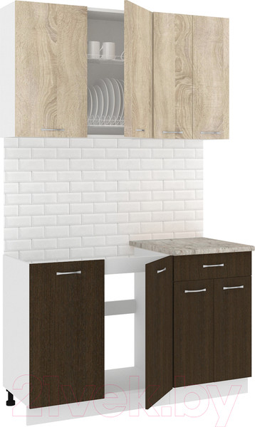 Изображение товара Кухонный гарнитур Кортекс-мебель Корнелия Лира-лайт 1.3м (дуб сонома/венге/марсель)