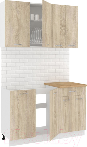 Изображение товара Кухонный гарнитур Кортекс-мебель Корнелия Лира-лайт 1.3м (дуб сонома/дуб бунратти)