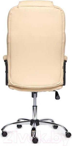 Изображение товара Кресло офисное Tetchair Bergamo хром/кожзам (бежевый)