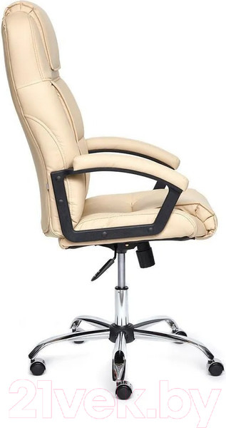 Изображение товара Кресло офисное Tetchair Bergamo хром/кожзам (бежевый)