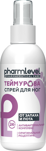 Изображение товара Спрей для ног Pharmlevel Теймурова от запаха и пота (150мл)