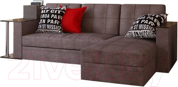 Изображение товара Диван угловой Асмана Фаворит с баром (кватро 04/венге)