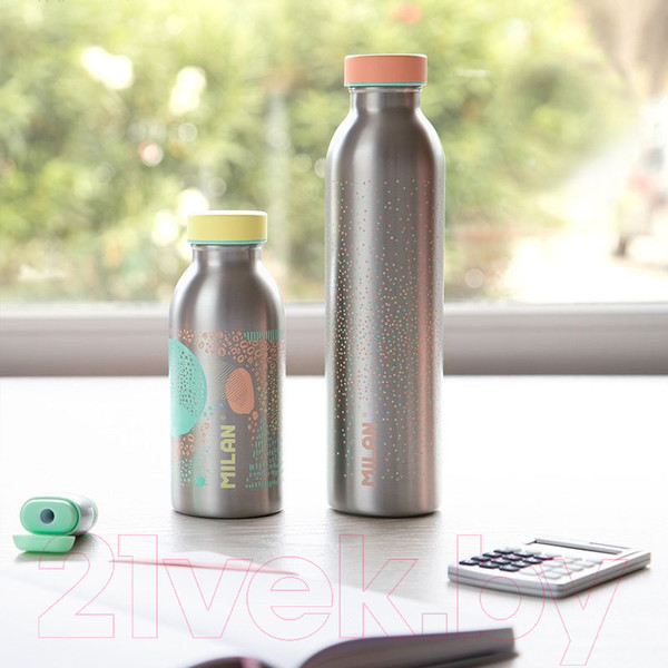 Изображение товара Бутылка для воды Milan Silver Series / 643020SL (серый/розовый)