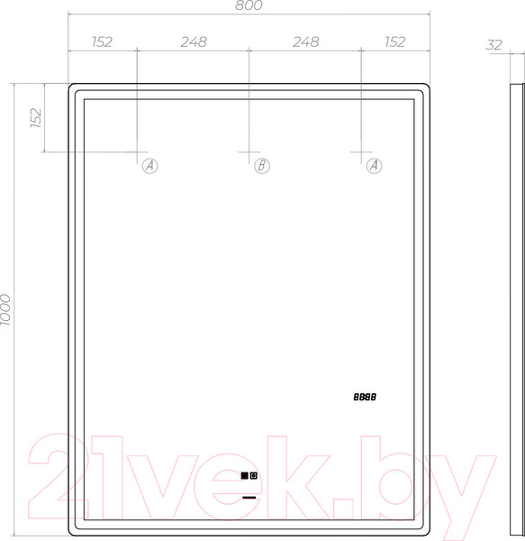 Изображение товара Зеркало Vigo Roberta Luxe 800