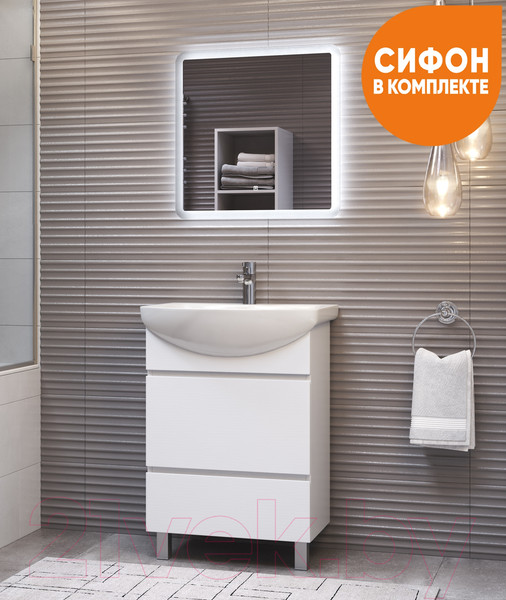 Изображение товара Тумба под умывальник Vigo Wing 600-0-2 (белый)