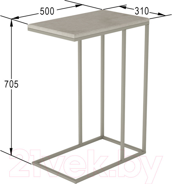 Изображение товара Приставной столик Калифорния мебель Агами (лайт стоун)