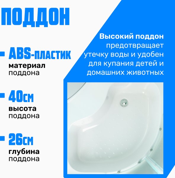 Изображение товара Душевая кабина Saniteco SN-90W (90x90)