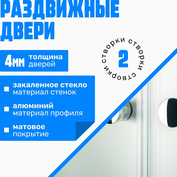 Изображение товара Душевая кабина Saniteco SN-90W (90x90)