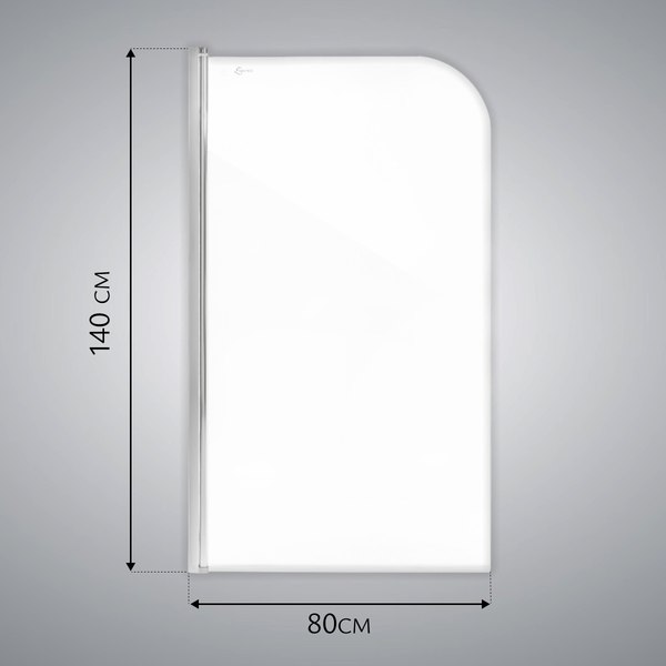 Изображение товара Стеклянная шторка для ванны Saniteco SN-21 (140x80, прозрачное стекло)