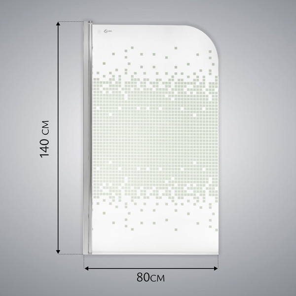 Изображение товара Стеклянная шторка для ванны Saniteco SN-21-Mosaic (140x80)