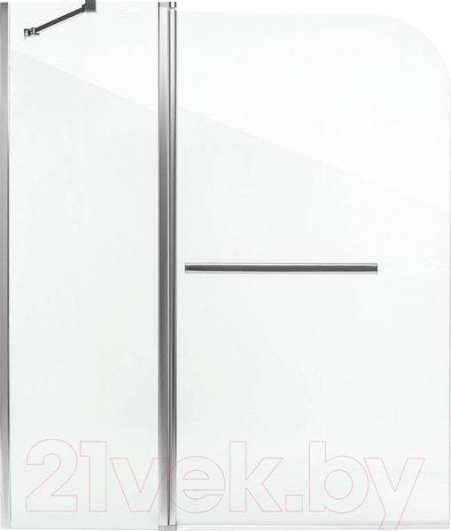 Изображение товара Стеклянная шторка для ванны Saniteco SN-21-140 (140x120, прозрачное стекло)