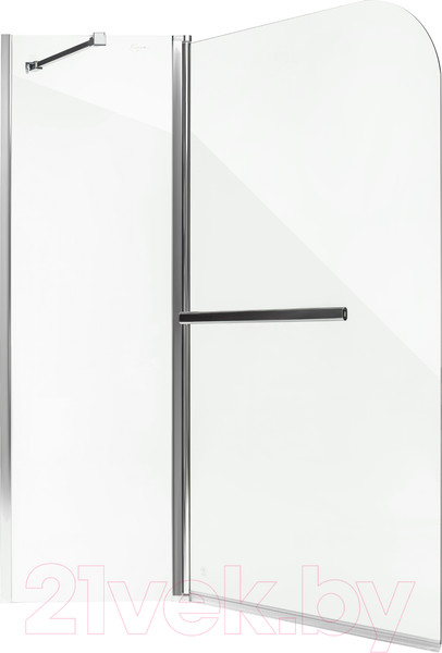 Изображение товара Стеклянная шторка для ванны Saniteco SN-21-140 (140x120, прозрачное стекло)